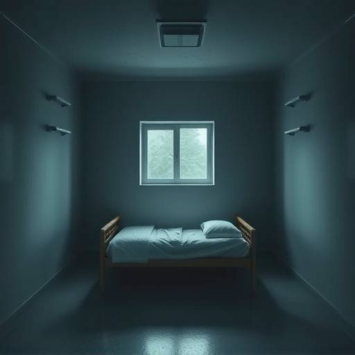 Fotograf铆a de una celda de aislamiento con una cama sencilla y sin ventanas